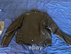 Vintage 90's Black Leather Jacket Schott Perfecto Size Men's Small (US 36)
