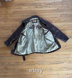 Vintage 90's Brown Leather Moto Jacket Men's S