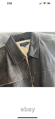 Vintage 90's J. Crew leather Jacket (Large) Nice
