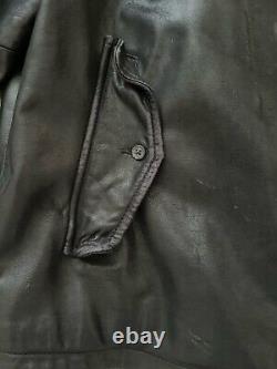 Vintage 90's Polo Ralph Lauren BUTTERY SOFT Black Leather Bomber Jacket Coat L