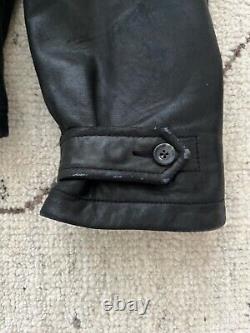 Vintage 90's Polo Ralph Lauren BUTTERY SOFT Black Leather Bomber Jacket Coat L