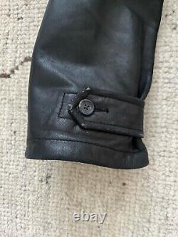 Vintage 90's Polo Ralph Lauren BUTTERY SOFT Black Leather Bomber Jacket Coat L