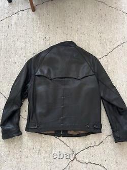Vintage 90's Polo Ralph Lauren BUTTERY SOFT Black Leather Bomber Jacket Coat L
