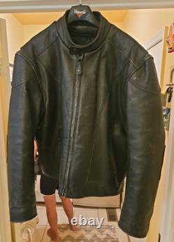 Vintage 90's River Road Men's Leather Cafe Racer Motorcycle Jacket SZ 48