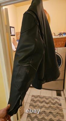 Vintage 90's River Road Men's Leather Cafe Racer Motorcycle Jacket SZ 48