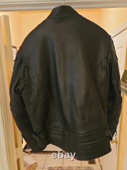 Vintage 90's River Road Men's Leather Cafe Racer Motorcycle Jacket SZ 48