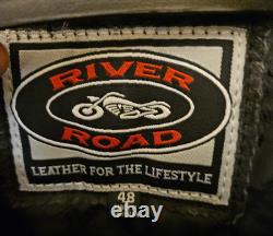 Vintage 90's River Road Men's Leather Cafe Racer Motorcycle Jacket SZ 48