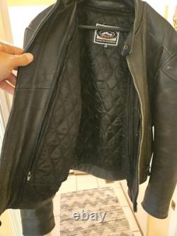 Vintage 90's River Road Men's Leather Cafe Racer Motorcycle Jacket SZ 48