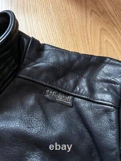 Vintage 90s Belstaff Leather Biker Motorcycle Racer Jacket Size S Black