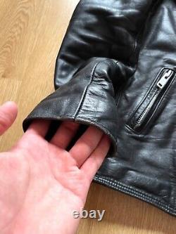 Vintage 90s Belstaff Leather Biker Motorcycle Racer Jacket Size S Black