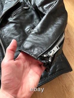 Vintage 90s Belstaff Leather Biker Motorcycle Racer Jacket Size S Black
