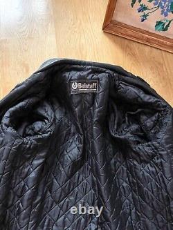 Vintage 90s Belstaff Leather Biker Motorcycle Racer Jacket Size S Black