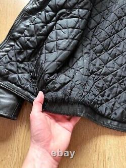 Vintage 90s Belstaff Leather Biker Motorcycle Racer Jacket Size S Black