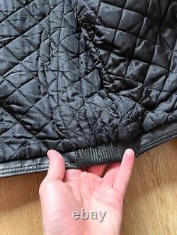 Vintage 90s Belstaff Leather Biker Motorcycle Racer Jacket Size S Black