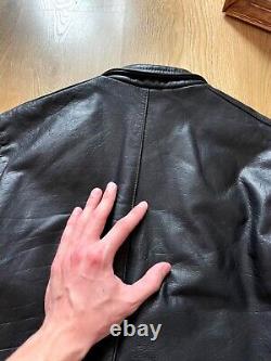 Vintage 90s Belstaff Leather Biker Motorcycle Racer Jacket Size S Black