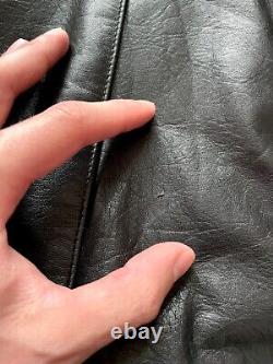 Vintage 90s Belstaff Leather Biker Motorcycle Racer Jacket Size S Black