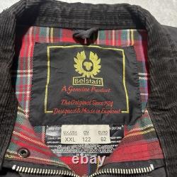 Vintage 90s Belstaff Waxed Canvas Tin Cloth Motorcycle Jacket Size 2xl Rare