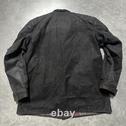 Vintage 90s Belstaff Waxed Canvas Tin Cloth Motorcycle Jacket Size 2xl Rare