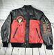 Vintage 90s Classic Looney Tunes TAZ Wild Man Black & Red leather Jacket. Large