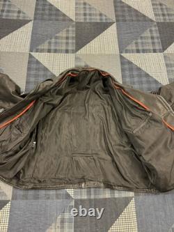 Vintage 90s Genuine Leather Biker Rockabilly Motorcycle Jacket Mens Size XXL