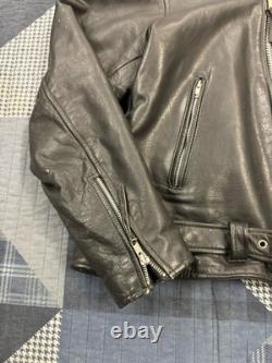 Vintage 90s Genuine Leather Biker Rockabilly Motorcycle Jacket Mens Size XXL
