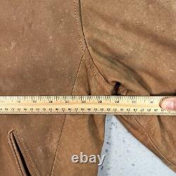 Vintage 90s J Crew Leather Motorcycle Jacket Adult Large Brown Bike Full Zip Men