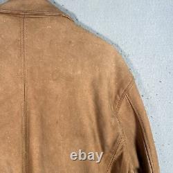 Vintage 90s J Crew Leather Motorcycle Jacket Adult Large Brown Bike Full Zip Men