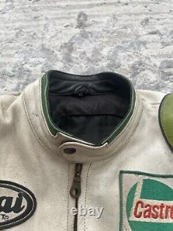 Vintage 90s Kawasaki Racing Leather Motorcycle Jacket Size XL