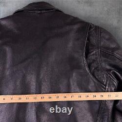 Vintage 90s Manzoor Black Leather Moto Biker Motorcycle Jacket Men's 44 Large