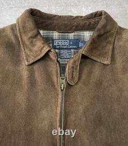 Vintage 90s Polo Ralph Lauren Suede Dad Jacket (size Large) Brown Minimalist