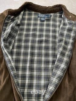 Vintage 90s Polo Ralph Lauren Suede Dad Jacket (size Large) Brown Minimalist