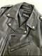 Vintage 90s Wilsons Classic Men's 46 Black Leather Motorcycle Biker Jacket 91729
