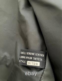 Vintage 90s Wilsons Classic Men's 46 Black Leather Motorcycle Biker Jacket 91729