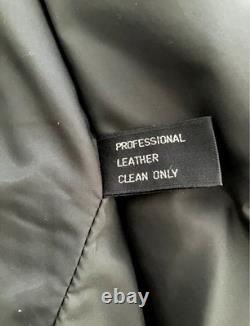 Vintage 90s Wilsons Classic Men's 46 Black Leather Motorcycle Biker Jacket 91729