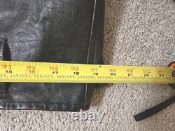 Vintage 90s Wilsons Classic Men's 46 Black Leather Motorcycle Biker Jacket 91729