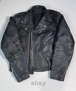 Vintage AMF Harley Davidson Biker Motorcycle Leather Jacket Size Small