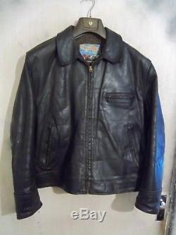 Vintage Aero Horsehide Leather Highwayman Motorcycle Jacket Size 46