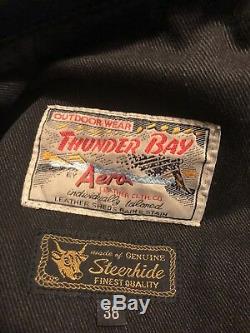 Vintage Aero Leather Co. Cafe Racer Steerhide Leather Jacket Size 38