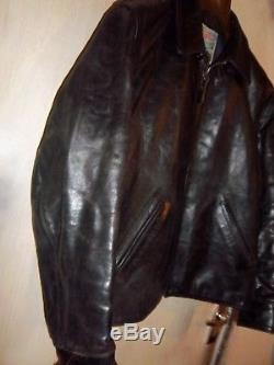 Vintage Aero Leather Horsehide Cossack Motorcycle Jacket Size 44