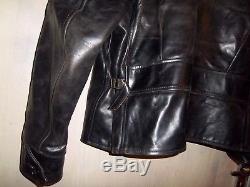 Vintage Aero Leather Horsehide Cossack Motorcycle Jacket Size 44