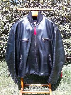 Vintage Aero Leather Jacket Horsehide FQHH Cafe Racer Motorcycle 52 L ...