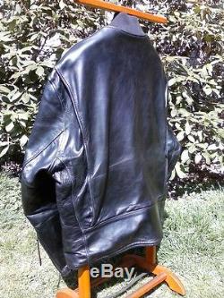 Vintage Aero Leather Jacket Horsehide FQHH Cafe Racer Motorcycle 52 L 3XL 3XLT