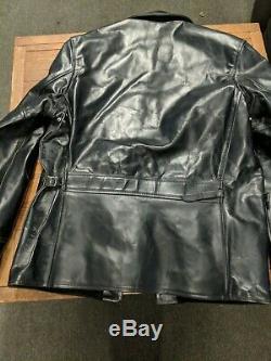 Vintage Aero leather Company Scotland Biker jacket 46 alpaca wool horse hide