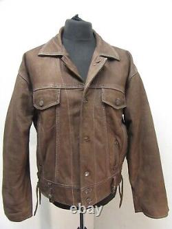 Vintage Akaso Leather Motorcycle Trucker Jacket Size XL