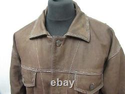 Vintage Akaso Leather Motorcycle Trucker Jacket Size XL