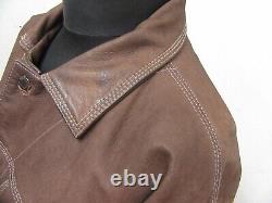 Vintage Akaso Leather Motorcycle Trucker Jacket Size XL