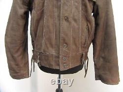 Vintage Akaso Leather Motorcycle Trucker Jacket Size XL