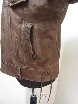 Vintage Akaso Leather Motorcycle Trucker Jacket Size XL