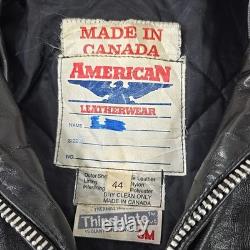 Vintage American Leatherwear Men's Black Thinsulate Jacket Size 44 Size Large