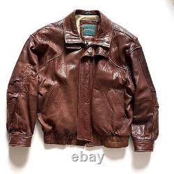 Vintage Andrew Marc New York Men's Leather Bomber Jacket Large